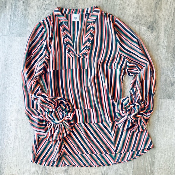 CAbi Tops - ✏️4/$16✏️CAbi Striped Blouse Medium